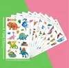 Pegatinas de Tatuaje de Dinosaurios de Dibujos Animados Nuevas Transfronterizas para Hombres y Mujeres, Animales Pequeños Lindos, Pegatinas Faciales para Niños, Pegatinas de Tatuaje para Decoración del Brazo
