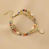 Pulsera de Perla y Cristal con Diseño de Margarita Francesa para Mujer Joyería de Mano Elegante y Exquisita