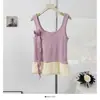 Design Francês Flor Tridimensional Fita Camisola Feminina Verão Novo Top com Saia Franzida Moda Feminina