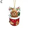 Bolsa de Tela de Venta Caliente Adornos para Coche, Colgantes para Mochila, Colgantes de Perro Navideños, Decoraciones Personalizadas de Acrílico para el Hogar