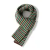 Bufanda de Punto de Cachemira Nueva para Otoño e Invierno, Calentador de Cuello Rayado Versátil de Moda para el Trabajo, Suave y Versátil