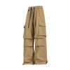 Transmissão ao Vivo Transfronteiriça Primavera e Outono Novos Calças Cargo Casuais Masculinas e Femininas Estilo Hong Kong Soltas Perna Reta Perna Larga Três Impermeáveis Outdoor