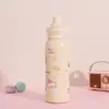 Copo Térmico de Aço Inoxidável 316 Desenho Animado, Grande Capacidade, Garrafa Esportiva para Estudante com Alça, Garrafa de Água Portátil para Beber Diretamente com Canudo