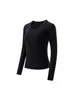 Camiseta lisa de venta directa de fábrica para mujer, hombro normal, cuello en V, corte ajustado, adelgazante, manga larga, nuevo top básico versátil para primavera/otoño