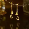 Pendientes de Calabaza Jinqi de Luz y Sombra Pendientes Largos para Mujer Pendientes de Borla Hielo Triturado Lujo Ligero Combinan con Todo Diseño Exquisito Pendientes