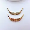 Colgante Conector de Doble Ala con Alas de Pluma de Pájaro Extendidas Microincrustado de Circonita Bañado en Oro Pulsera Collar Hecho a Mano Joyería DIY Vintage