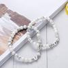 Pulsera de cuentas de turquesa blanca de 6 mm de venta caliente europea y americana, pulsera de letras para pareja para hombre, joyería de estación independiente transfronteriza
