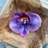 Cabeça de Flor de Orquídea Phalaenopsis Artificial, Textura de Película Impressa em 3D, Buquê Exquisito para Decoração de Casamento e Lembrança