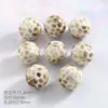Cuentas Cerámicas Forma de Bola de Cáñamo Retro 16mm Agujero Recto Colorido Puntos Sueltos Material para Pulsera Collar Joyería DIY