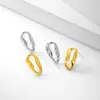 Moda Transfronteriza Europea y Americana, Moda Personalizada Europea y Americana, Pendientes Versátiles de Cobre Chapado en Oro Geométricos Huecos de Lujo Ligero