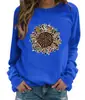Estación Independiente de Comercio Exterior Comercio Electrónico Transfronterizo de Amazon Estampado de Girasol Leopardo Versión Europea y Americana Talla Grande Sudadera