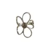 Anillo floral hueco de estilo francés suave para mujer, anillo floral vintage de nicho de lujo ligero de alta gama para el dedo índice