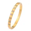Pulsera Elegante y de Moda para Mujer Apilable de Acero de Titanio en Oro y Plata, Superficie de Alto Brillo con Diamantes, Pulsera de Joyería que No se Desvanece