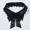 Moda Estilo Coreano Versátil Pajarita Falsa para Mujer, Cuello de Camisa Separado Decoración, Accesorio de Cuello con Adorno de Encaje