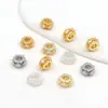 Oro Real de 18K Cuentas Espaciadoras de Diamante Cuentas Sueltas Cuentas Barril Pulsera de Perlas de Cristal Pulsera Accesorios de Joyería DIY C45