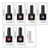 Set de Herramientas para Manicura en Gel Esmalte de Uñas Ojo de Gato Arcoíris Transfronterizo, Juego de Frascos Pequeños de Vidrio Transparente Hielo Polvo de Gel de Vidrio