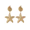 Venda Quente Europeia e Americana Brincos de Vento de Metal Moda Design Criativo Brincos de Estrela do Mar Alta Textura Textura Brincos de Estrela para Mulheres