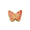 Venta Directa de Fábrica de Accesorios para Pulseras de Mariposa Esmaltadas Chapadas en Oro que Conservan el Color, Espaciadores de Cuentas para DIY y Accesorios al por Mayor