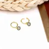 Hebilla de Oreja Transfronteriza Europea y Americana Hebilla de Oreja de Ojo de Diablo de Diamante de Plata S925 Pendientes de Moda Pendientes de Estilo Europeo y Americano