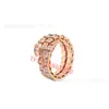 Anillo de serpiente de lujo en oro rosa de 18k para mujer, totalmente de diamantes, anillo con forma de serpiente del zodiaco del año de la suerte, regalo de San Valentín para novia.