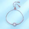 Nuevo Estilo Coreano de Moda Bolso Redondo con Cremallera de Cristal de Zircón Pulsera para Mujer Pulsera Sencilla Chapada en 18K Regalo Joyería para Mujer