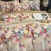 Juego de cuatro piezas de jacquard de algodón estilo europeo de algodón puro estampado funda de edredón sábanas juego de boda ropa de cama de alta gama regalo