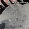 Decoración para uñas de bola de diamante brillante con zirconia rosa y patrón de rosa octagonal, un nuevo accesorio de uñas de moda