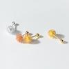 Nalan Aretes de Hilo de Diente de León Dulce de Plata Esterlina S925 Estilo Mori Pequeños Frescos Aretes para Mujer M04256