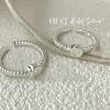 Onihan S925 Sterling Silver Fashion Smiley Twist Anel Feminino Ins Estilo Frio High-end Sense Light Luxo Nicho