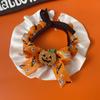 Collar de decoración de calabaza de Halloween para mascotas, original, para gatos, perros, festivales fantasmas, bufanda, joyería, toalla resbaladiza