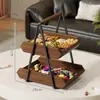 Plato de Fruta Hogareño Sala de Estar Mesa de Café Estante de Almacenamiento Multifuncional Canasta de Frutas y Snacks Almacenamiento de Dulces y Pasteles Estante para Colocar Frutas Secas