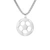 Collar deportivo de acero de titanio de gran venta transfronteriza, colgante de fútbol hueco, collar de acero inoxidable a juego con estilo punk.