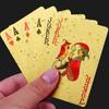 Baralho de cartas com folha de ouro, cartas de baralho à prova d'água de plástico PVC, tirano local dourado, alto valor de cor, personalidade, resistente ao desgaste, durável, cartas de pôquer