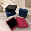 Caja de joyería para anillos y pendientes, caja de joyería con tapa y base texturizadas de papel artístico estampado en oro, caja de embalaje para accesorios de collares y pulseras