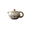 Estilo Vintage Estilo Chinês Forno Ru Novo Chinês Dourado e Prateado Incrustado Tampa Tigela Bule Xícara de Chá Cerâmica Taça de Feira Conjunto Coador de Chá