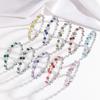 Pulsera para Mujer Moda Europea y Americana Ins Pulsera Nicho Transfronteriza Joyería Pulsera de Acero Inoxidable para Mujer Circonita de Color Diamante Completo Apertura