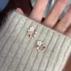 Brincos de Flor Borboleta para Mulheres, Luxo Leve e Sensação de Alta Qualidade, Brincos sem Furo, Design de Nicho, Estilo Doce e Fresco
