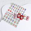 Adesivos de unha de mahjong transfronteiriços 3D dourados fortuna auto-tocantes adesivos de ano novo ultrafinos adesivos decalques de unha decorações