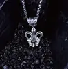 Collar de Plata 925 Corona Ancla Flor Scout Colgante de Flor Largo Simple Versátil Cadena para Suéter Unisex Moda Hip-Hop
