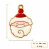 Componentes de brinco, pulseira, pingente e acessório DIY de liga metálica com design de Papai Noel, rena, árvore e floco de neve com efeito de gota de óleo, estilo cartoon, transfronteiriço