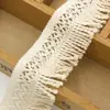 5.5cm Hilo de Algodón Trenzado Cruzado Borla Encaje Trenzado Manta Falda Cortina Cojín Decoración de Ropa