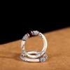 Prata tailandesa prata pulseira vintage pé prata 999 queimado azul tang grama padrão anel de abertura anel feminino anel antigo