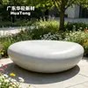 Taburete de Arte de Piedra de Cemento Blanco Combinación GRC para Patio de Hotel Asiento de Ocio para Paisaje Municipal Personalizado