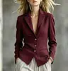 Chaqueta cruzada europea y americana de marca independiente, nueva, corte ajustado, versátil, clásica, de un solo botón, manga larga, blazer moderno y elegante