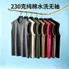 Exclusivo para ventas transfronterizas: 230g lavado desgastado cuello redondo sin mangas verano nuevo casual versátil moda corte holgado