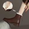 Botas de neve quentes anti-incrustantes de couro de vaca 2022 inverno novas botas Chelsea simples de salto baixo botas curtas Mao Mao espessadas para crianças