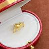 Anillo de calabaza cepillado dorado con circonita de estilo chino nuevo, anillo ajustable de alto sentido, método antiguo, nuevo para mujer 2024