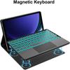 Para Samsung Tablet PC S9FE Teclado Retroiluminado Táctil S8 Funda Protectora S7 con Ranura para Lápiz X510 Funda de Cuero X710