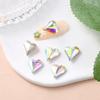 Atacado do Fabricante Nail Art Inclinada em Formato de Coração de Pêssego, Strass de Vidro de Cristal de Formato Especial, Strass em Formato de Coração, Strass para Capa de Celular, Unhas Aurora