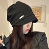 Sombrero de estilo japonés para niños, otoño e invierno, liso, pequeño, Baotou, moda de Internet, rojo y negro, para todo tipo de clima, sombrero de luna
